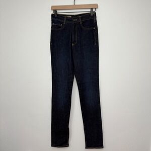 Pilcro Anthropology The Split Straight Jean Dark Wash Denim High Rise  Size‎ 26